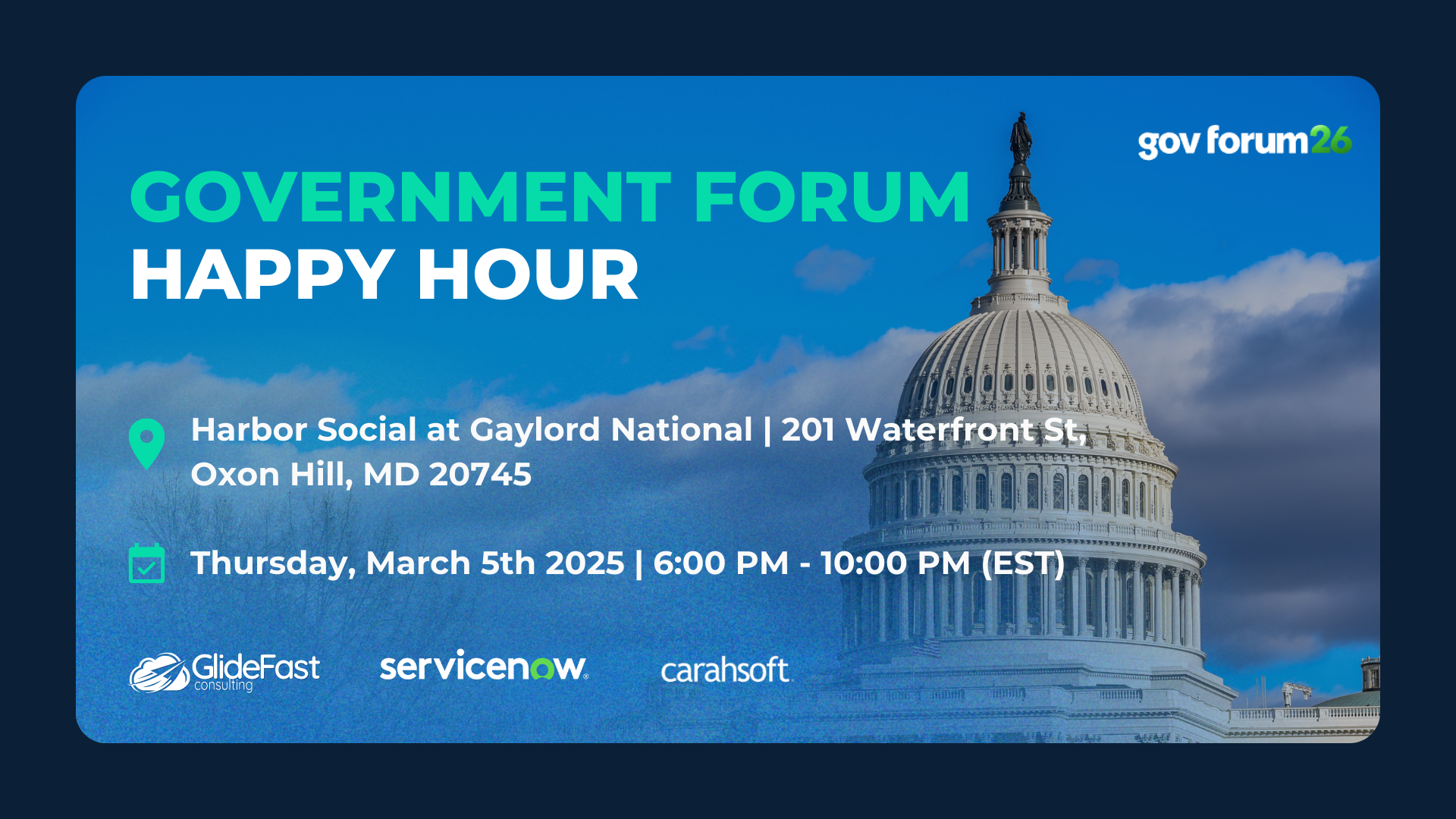 ServiceNow Government Forum Happy Hour 